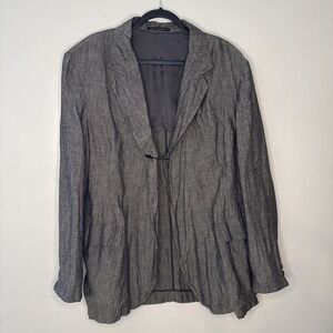 Designer Yohji Yamamoto Ys for Men Grey 100% Linen Blazer Size 3 (M )(38)